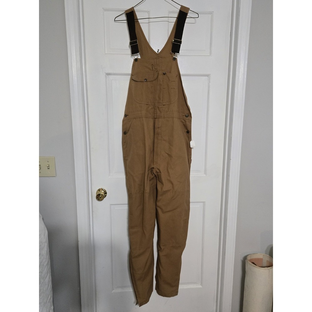 Key bib overall work NWT zip fly 38x34 brown‎ W08212
